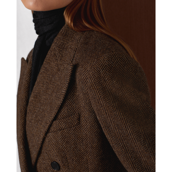 Dark Brown Multi Cromwell Herringbone Wool-Blend Jacket Ralph Lauren Collection 5