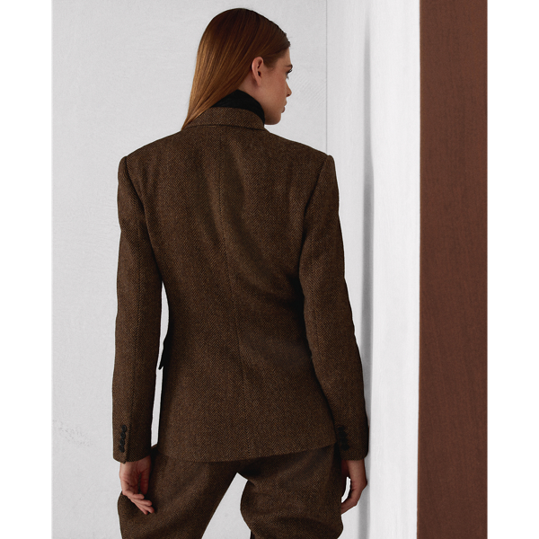 Dark Brown Multi Cromwell Herringbone Wool-Blend Jacket Ralph Lauren Collection 6