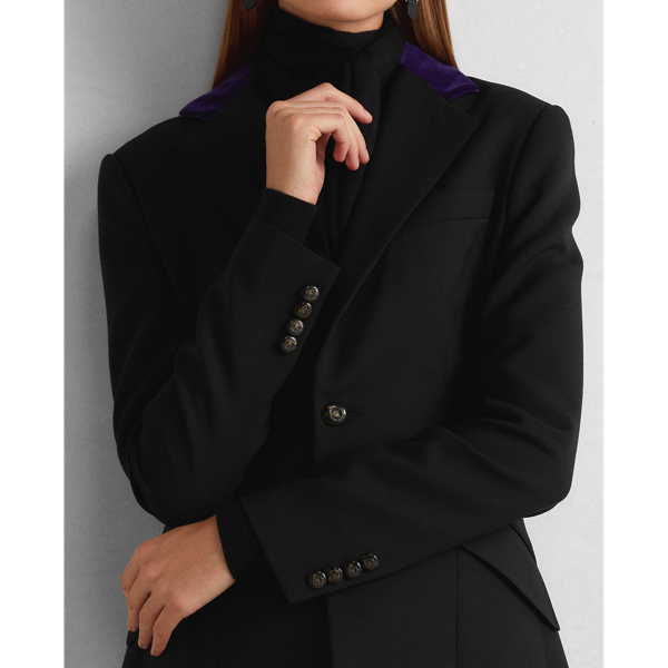 Black Erica Wool-Silk Jacket Ralph Lauren Collection 7