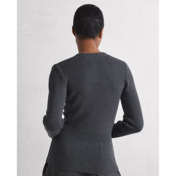Medium Grey Heather Wool Cardigan Ralph Lauren Collection 5