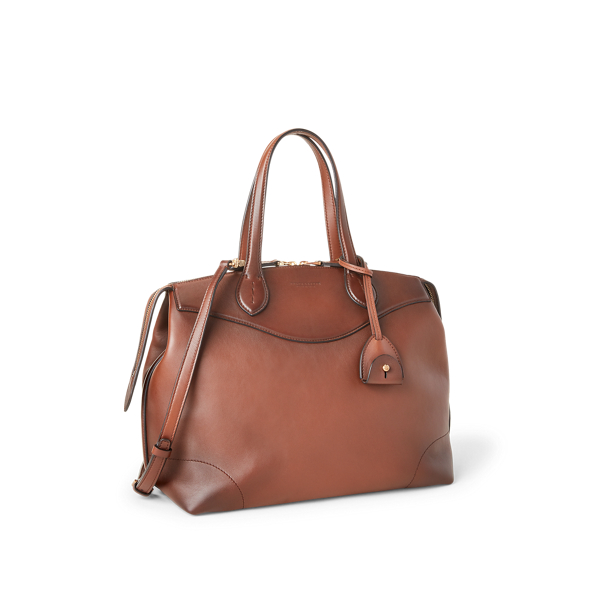 Chestnut Burnished Calfskin Medium Voyager Ralph Lauren Collection 2