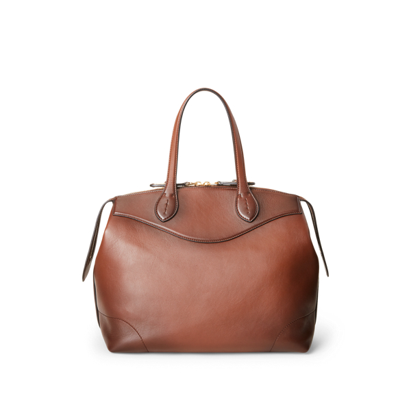 Chestnut Burnished Calfskin Medium Voyager Ralph Lauren Collection 3