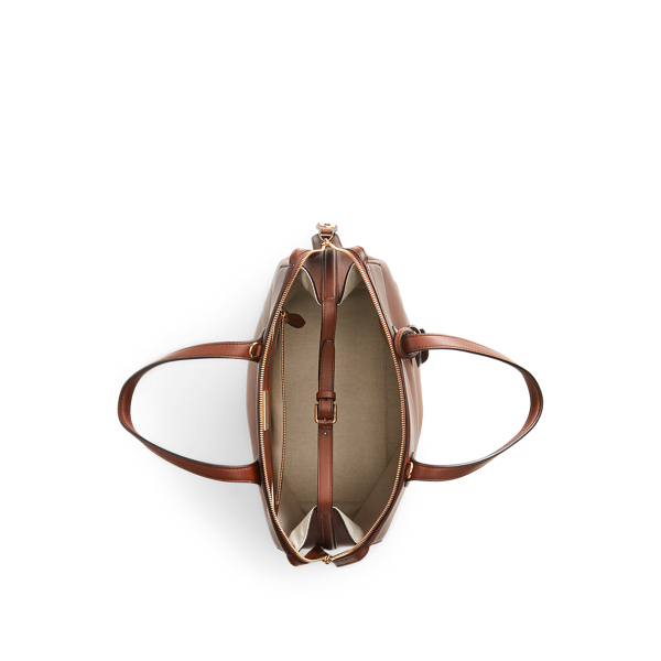 Chestnut Burnished Calfskin Medium Voyager Ralph Lauren Collection 4