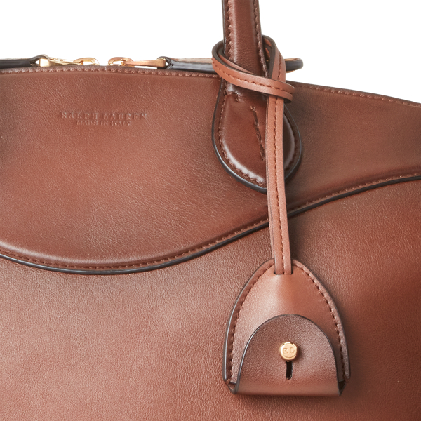 Chestnut Burnished Calfskin Medium Voyager Ralph Lauren Collection 5