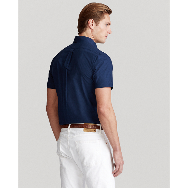 Newport Navy Custom Fit Natural Stretch Poplin Shirt Polo Ralph Lauren 4