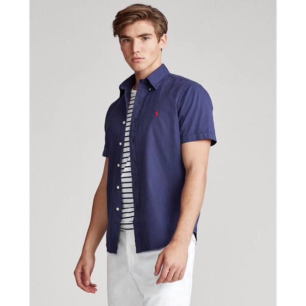 Cruise Navy Slim Fit Garment-Dyed Twill Shirt Polo Ralph Lauren 1