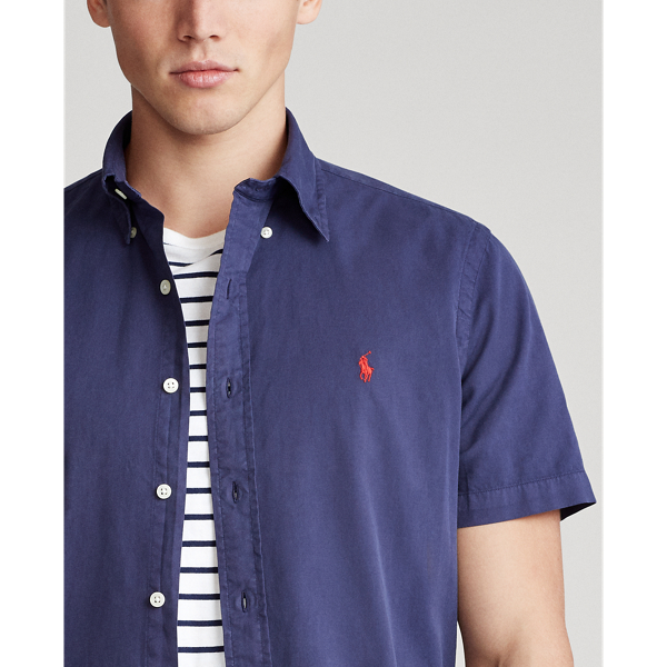 Cruise Navy Slim Fit Garment-Dyed Twill Shirt Polo Ralph Lauren 6