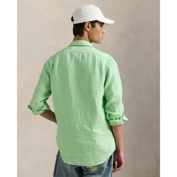 Slim Fit Linen Chambray Shirt