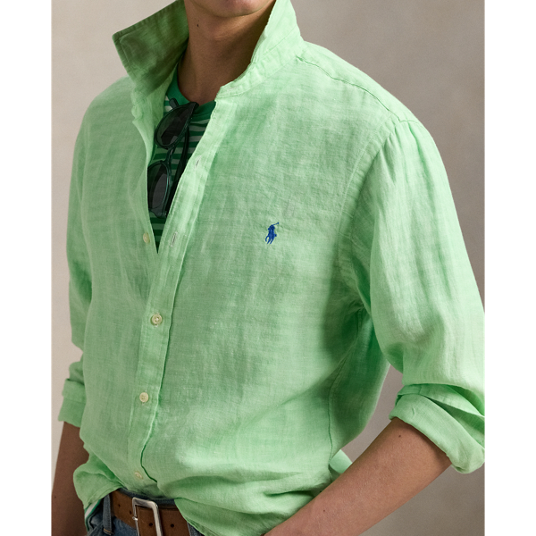 Slim Fit Linen Chambray Shirt