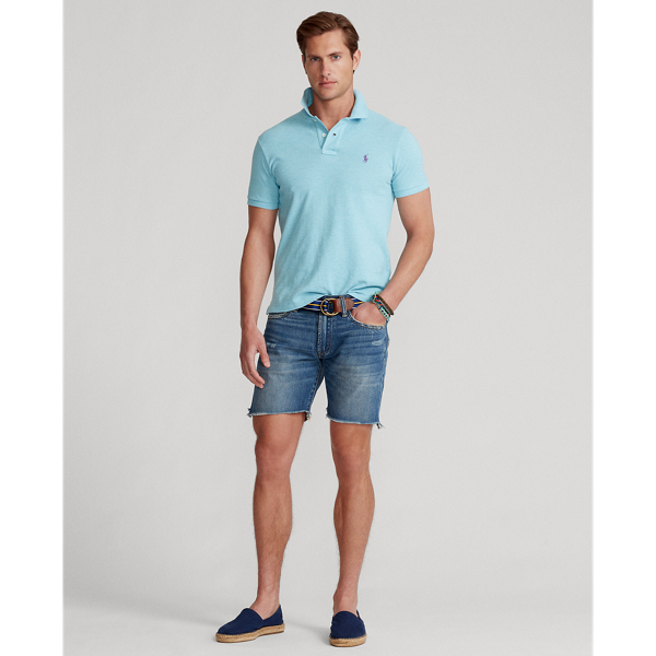 Watchhill Blue Heather Slim Fit Mesh Polo Shirt Polo Ralph Lauren 4