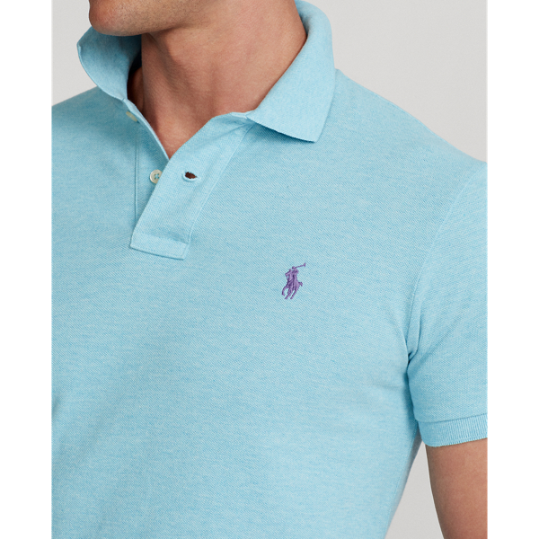 Watchhill Blue Heather Slim Fit Mesh Polo Shirt Polo Ralph Lauren 6