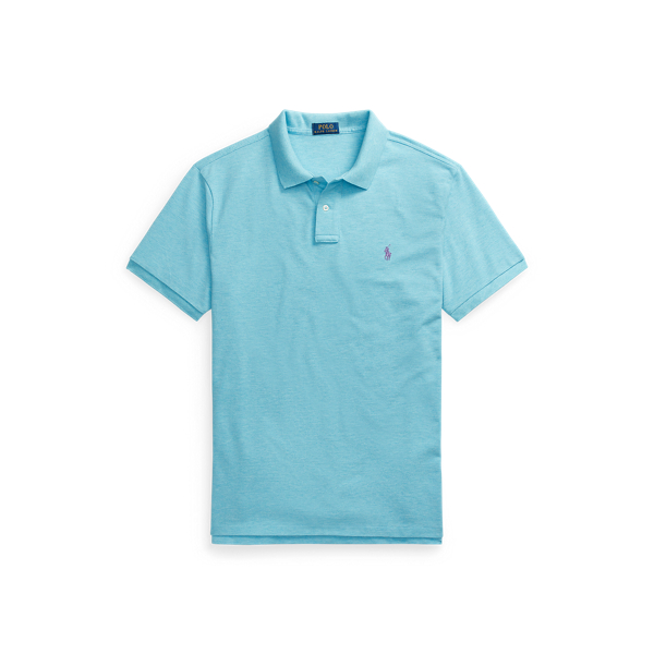 Watchhill Blue Heather Slim Fit Mesh Polo Shirt Polo Ralph Lauren 2
