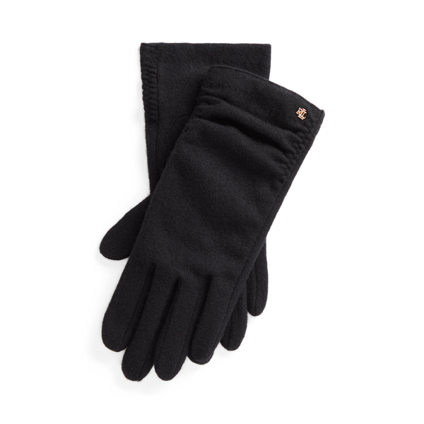 Geraffte Handschuhe mit Wolle