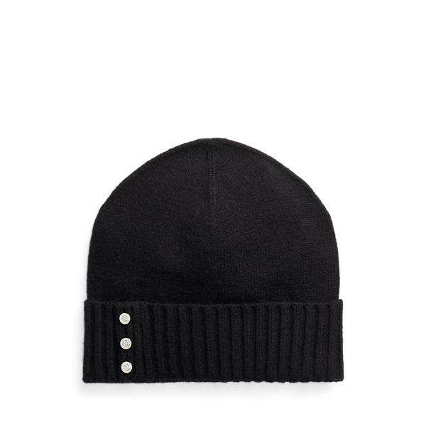Button-Trim Beanie