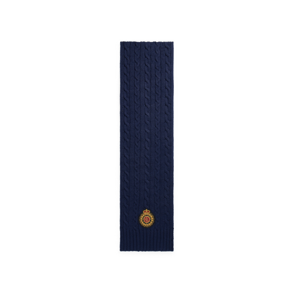Navy Embroidered Patch Scarf Lauren 2