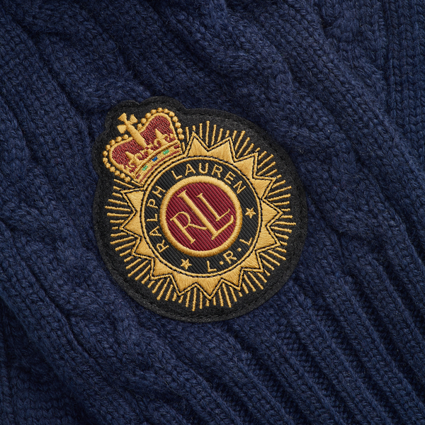 Navy Embroidered Patch Scarf Lauren 3