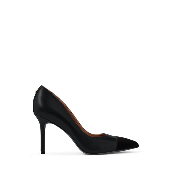 Lindella Velvet-and-Leather Pump Lauren 1