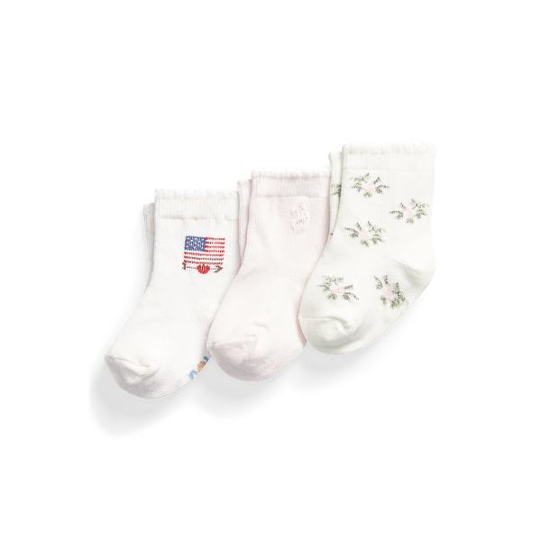 Lot de 3&nbsp;paires de chaussettes fleuries