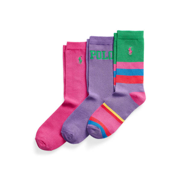Flag Crew Sock 3-Pack Girls 1.5-6.5 Years em 1