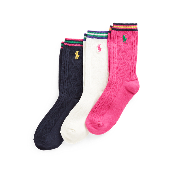 Cable-Knit Crew Sock 3-Pack
