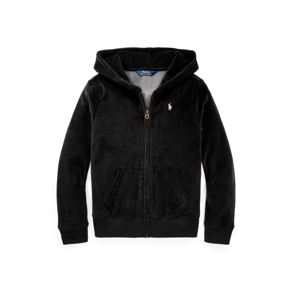 Cotton Blend Velour Full Zip Hoodie for Girls Ralph Lauren GI