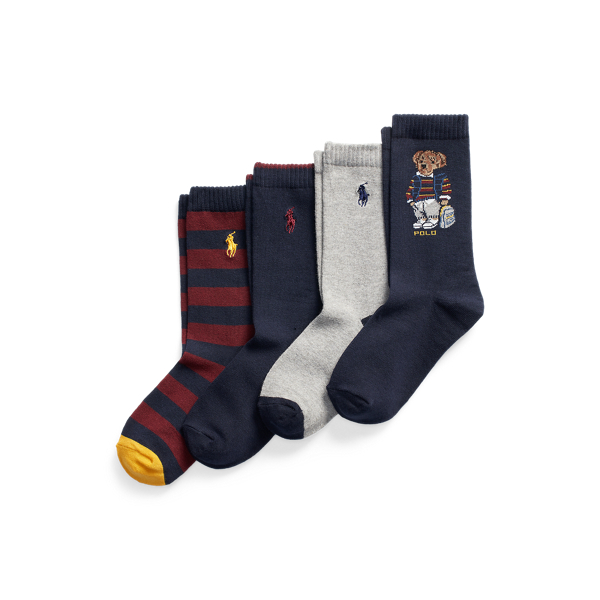 4er-Pack Crew-Socken mit Polo Bear