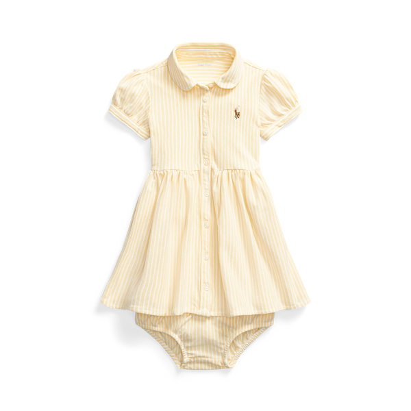 Abito e culotte Oxford a righe Baby Girl in 1