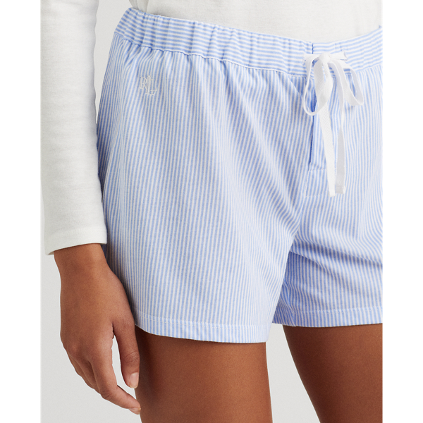 Striped Cotton Blend Sleep Short