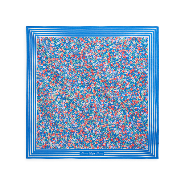 Blue Glacier Floral Cotton Bandanna Lauren 2