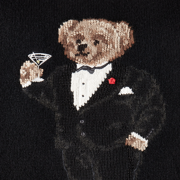 Martini Polo Bear Throw Pillow