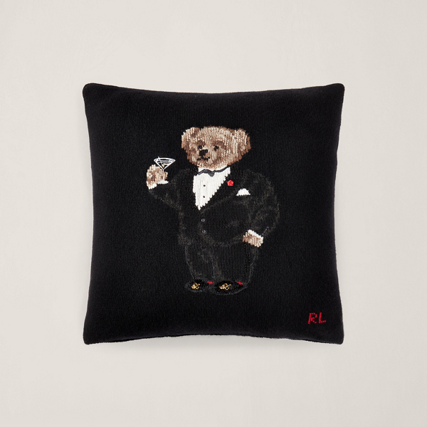 Black Martini Polo Bear Throw Pillow Ralph Lauren Home 1