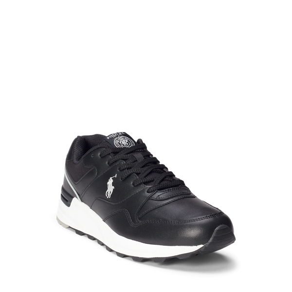 Black Trackster 100 Leather Trainer Polo Sport 2