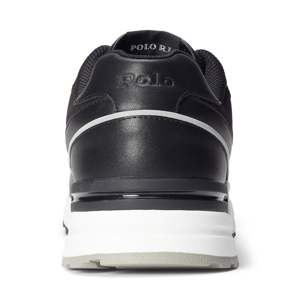 Black Trackster 100 Leather Trainer Polo Sport 3