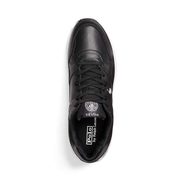 Black Trackster 100 Leather Trainer Polo Sport 4