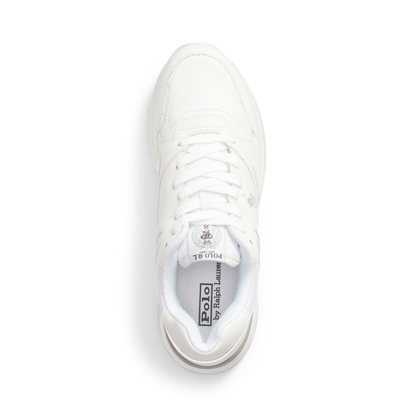 White Trackster 100 Leather Trainer Polo Sport 4