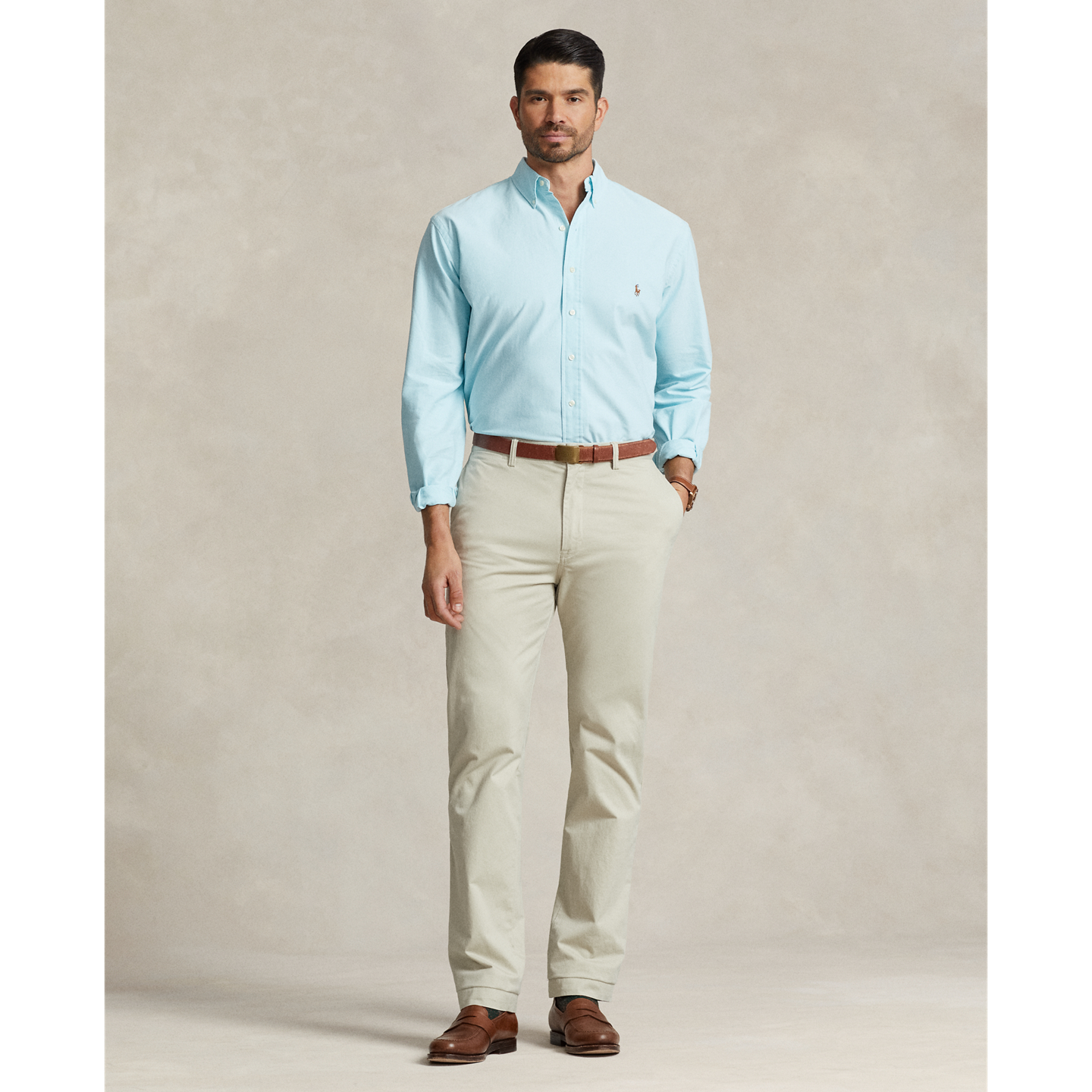 Мужские брюки Ralph Lauren Bedford Classic Fit Chino, цвет: Серо-бежевый — фото 4