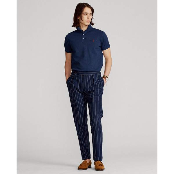 Fresco Blue Heather Slim Fit Stretch Mesh Polo Shirt Polo Ralph Lauren 3