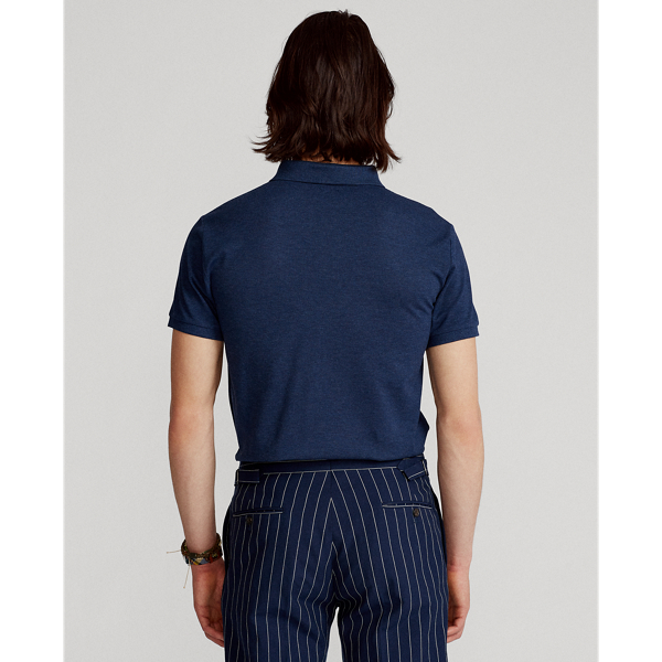 Fresco Blue Heather Slim Fit Stretch Mesh Polo Shirt Polo Ralph Lauren 4