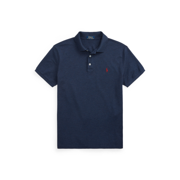 Fresco Blue Heather Slim Fit Stretch Mesh Polo Shirt Polo Ralph Lauren 2