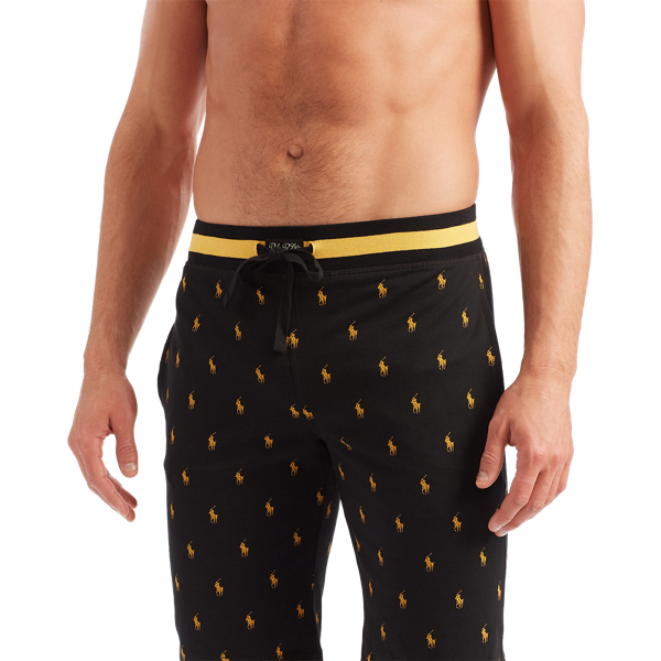 Polo Black Gold Aopp Slim Cotton Jersey Sleep Short Polo Ralph Lauren 4