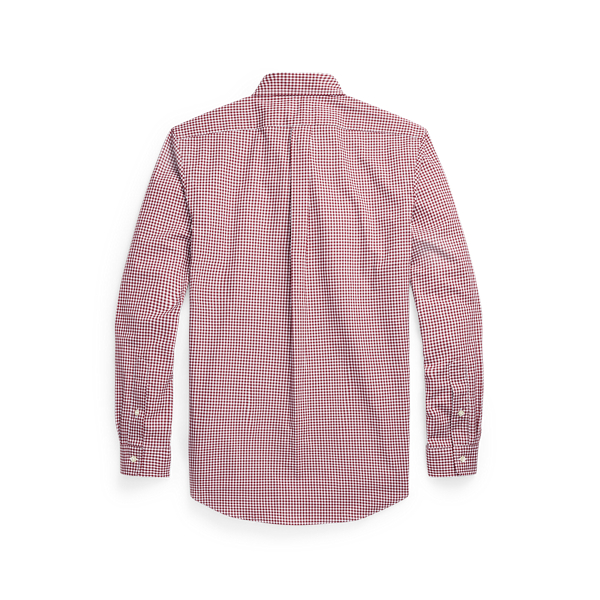 2365 E Burgundy/ White Custom Fit Gingham Poplin Shirt Polo Ralph Lauren 2