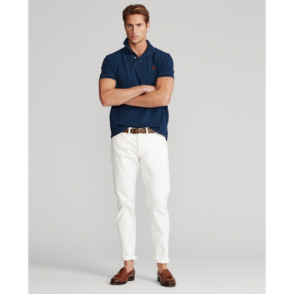 Dark Indigo Custom Slim Fit Mesh Polo Shirt Polo Ralph Lauren 4