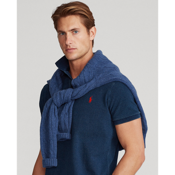 Dark Indigo Custom Slim Fit Mesh Polo Shirt Polo Ralph Lauren 6