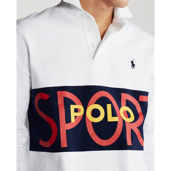 White Custom Slim Fit Polo Rugby Shirt Polo Ralph Lauren 5