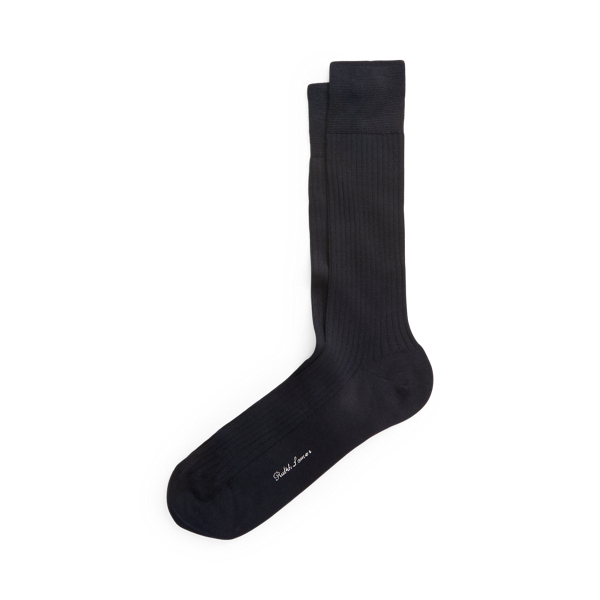 Navy Merino Wool–Blend Slack Socks Purple Label 1