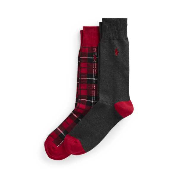 Tartan & Solid Trouser Sock 2-Pack
