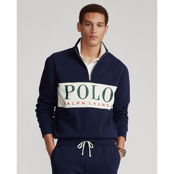 Logo Fleece Quarter Zip Sweatshirt for Men Ralph Lauren PT