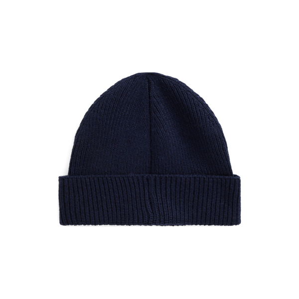 Navy Dog-Embroidered Knit Beanie Polo Ralph Lauren 2
