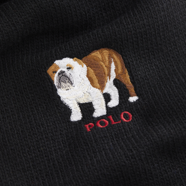 Black Bulldog Knit Scarf Polo Ralph Lauren 2