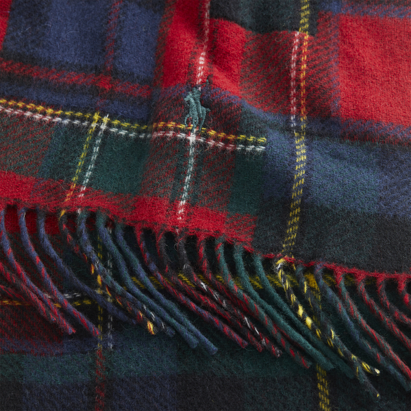 Red Plaid Patchwork Plaid Wool-Blend Scarf Polo Ralph Lauren 2